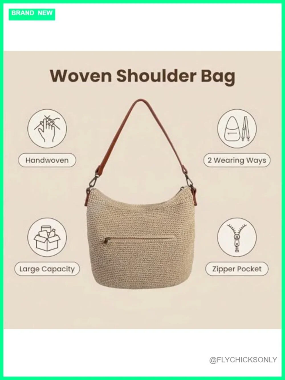 Handmade Crochet Hobo Shoulder Bag - Woven Crossbody Purse for Travel & Everyday